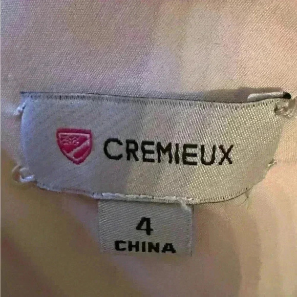 Cremieux Dress Classic Holiday Gold Formal Dress Champagne Flutter Sleeve Size 4 - Picture 5 of 9